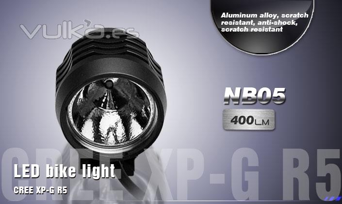 Frontal led de 400 Lumens para bicicleta y otros deportes