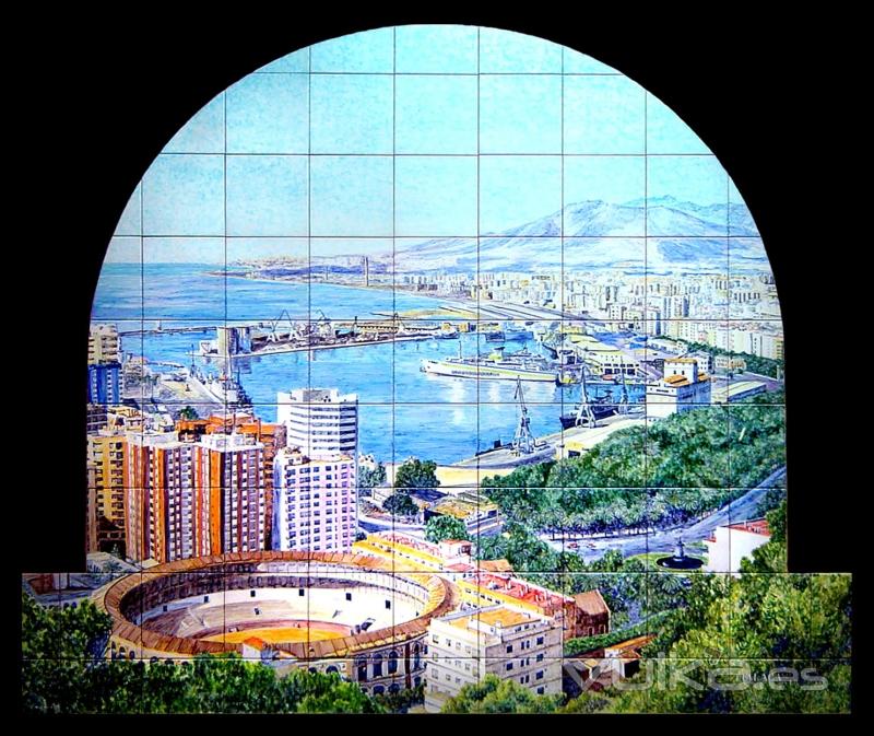 Vista de Mlaga desde Gibralfaro / Mural de azulejos 