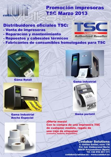 somos distribuidores de impresoras TSC en España