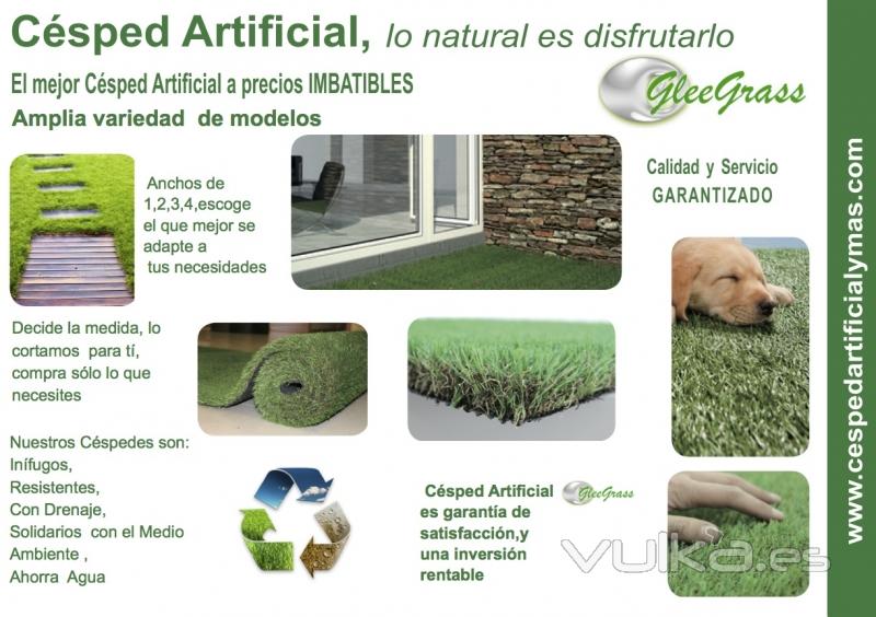 CESPED ARTIFICIAL, Glegrass, Amplia variedad, calidad al mejor precio. Decide tu medida, lo cortamos