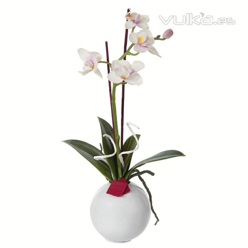 Arreglo floral orquideas artificiales blancas con maceta - La Llimona home