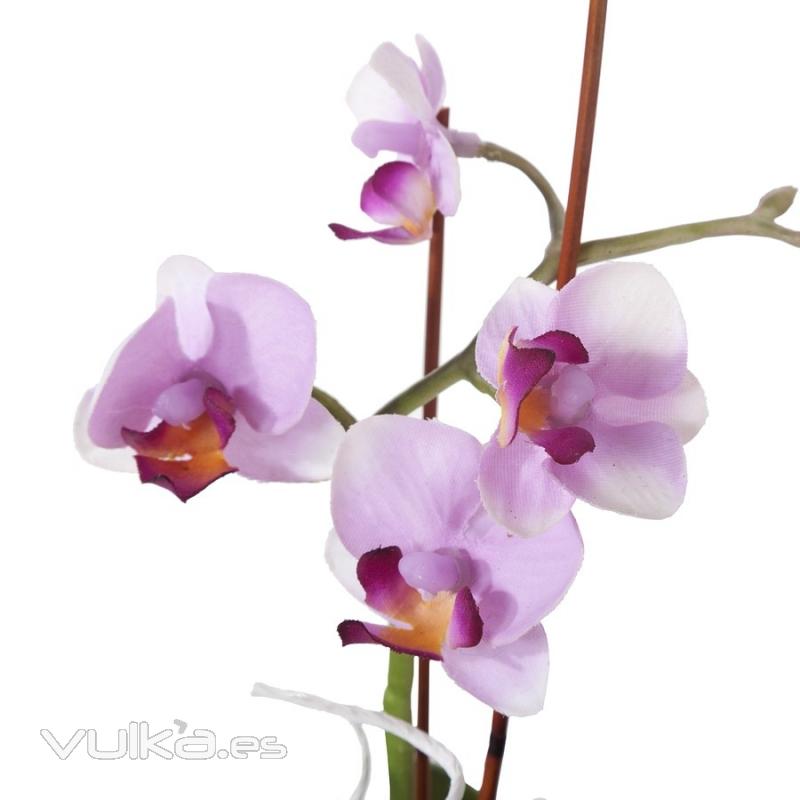 Arreglo floral orquideas artificiales lilas con maceta 1 - La Llimona home