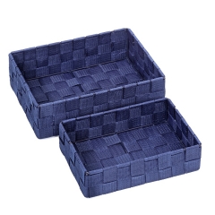 Accesorios de bano panera bano zinia azul set 2 rectangular - la llimona home