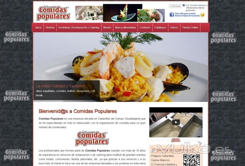 Diseño de la nueva página web de Comidas Populares. Catering y comidas en Guadalajara y Madrid