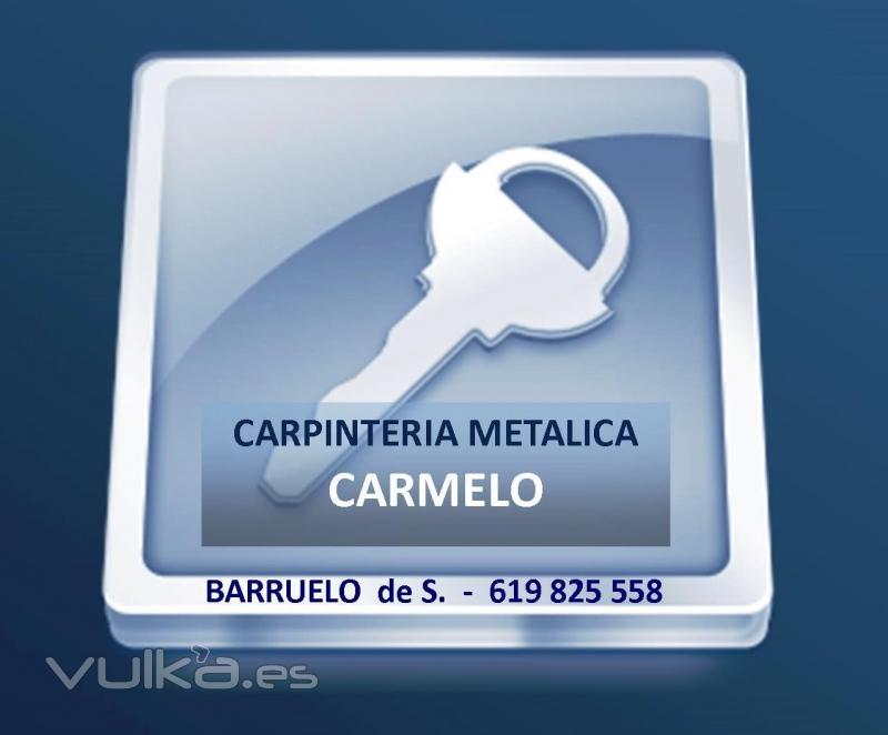 Logo y telefono de Carpinteria metalica Carmelo Barruelo