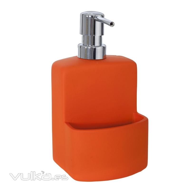 Cocina. Dosificador cocina cermica flocat naranja con estropajo 1 - La Llimona home