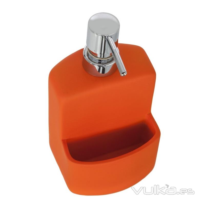 Cocina. Dosificador cocina cermica flocat naranja con estropajo 2 - La Llimona home