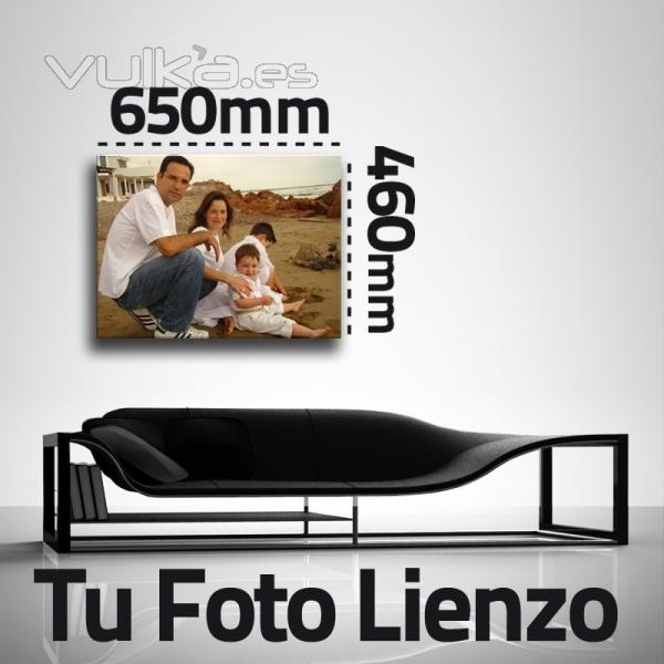 Lienzo impreso con tu foto de 650 x 460mm con bastidor de 3.5 cm.