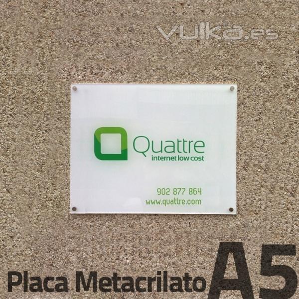 placa de metraquilato, con rotulacin mediante impresin digital