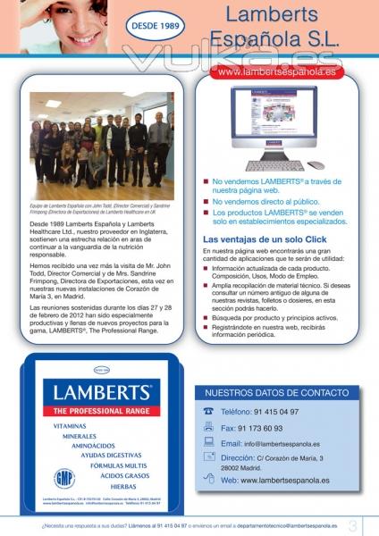 Equipo de Lamberts Española y Equipo de UK. Productos LAMBERTS. www.lambertsespanola.es 