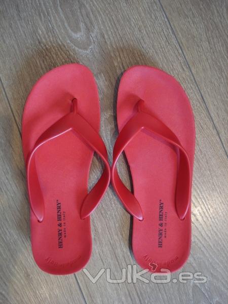 CHANCLAS HENRY & HENRY (ITALIA) COLOR ROJO TALLAS 35
