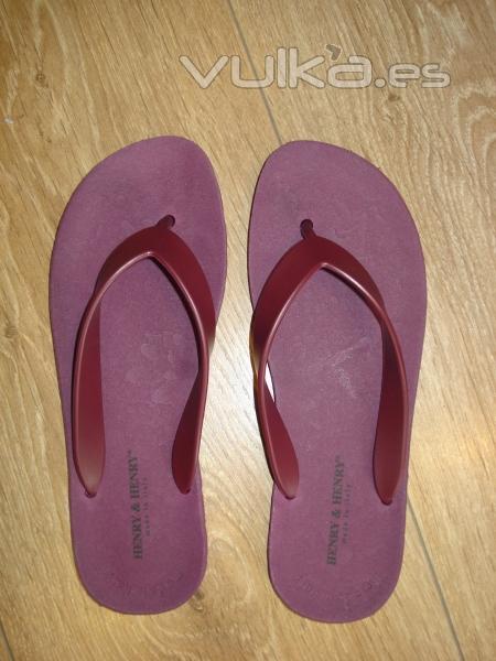 CHANCLAS HENRY & HENRY (ITALIA) COLOR VINO TALLAS 35