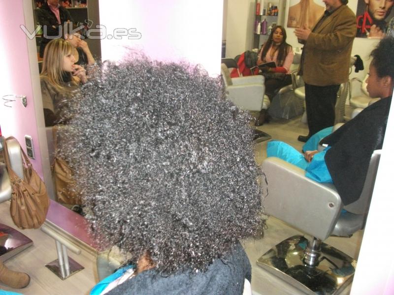 Cabello afro antes del Alisado Brasileo 