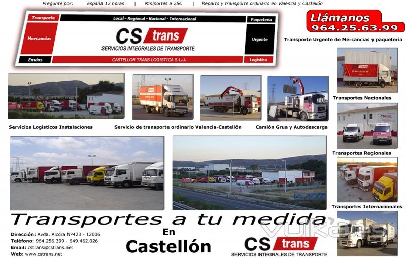 CsTrans Empresa de Transporte Urgente de Mercancas, logstica y Mudanzas en Castelln y Valencia.