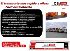 CsTrans Empresa de Transporte Urgente de Mercancas, logstica y Mudanzas en Castelln y Valencia.