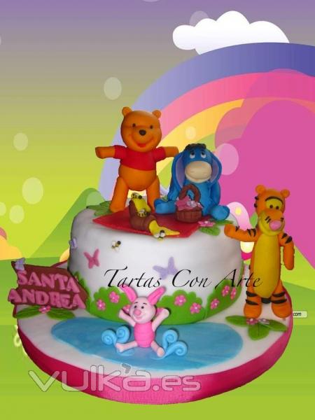 www.tartasconarte.com Tarta winnie the pooh personajes de fondant