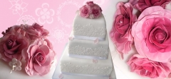 Wwwtartasconartecom tarta de boda 3 pisos rosas modeladas a mano con azucar