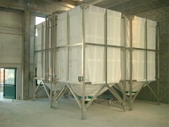 Silos en tejido trevira para almacenamiemnto de harina con transporte por vacio hasta amasadoras