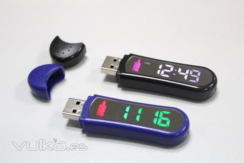 reloj LED con memoria usb y Podmetro