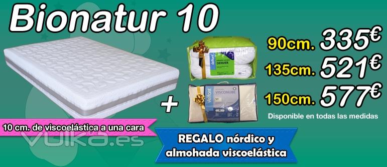 Colchón viscoelástico Bionatur 10 Naturconfort | Comprar colchones viscoelásticos en Valencia