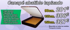 Canape abatible tapizado naturconfort | comprar canape abatible tapizado en valencia