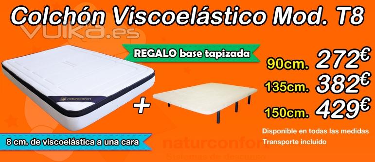 Colchn viscoelstico y regalo de base tapizada Naturconfort | comprar colchones en valencia