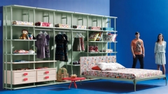 Dormitorio juvenil life box con el cabezal de la cama personalizado con una imagen impresa