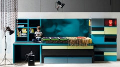 Mueble juvenil con una combinacin de acabados que lo hacen moderno y atractivo