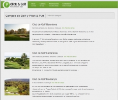Campos de golf en espana, en la web de click & golf