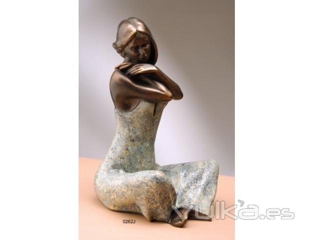 Figura Chica Jaspeada, con acabos en bronce. LLus Jord.