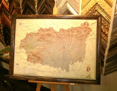 Mapa en relieve - kanya enmarcación
