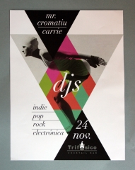 Cartel para fiesta en el bar trifasico de malaga