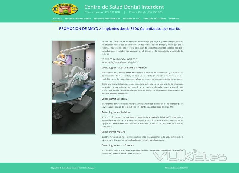 Web de Centro Dental Interdent. Dentistas en Madrid y Toledo. www.centrodentalinterdent.com