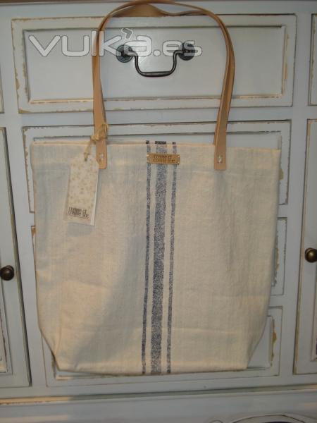 COMME CI COMME SAC BOLSO SHOPPING ESPALMADOR FRANJA AZUL