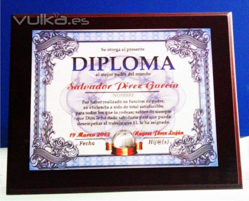 Diploma personalizado en metal
