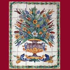 Mural ceramico florero rustico