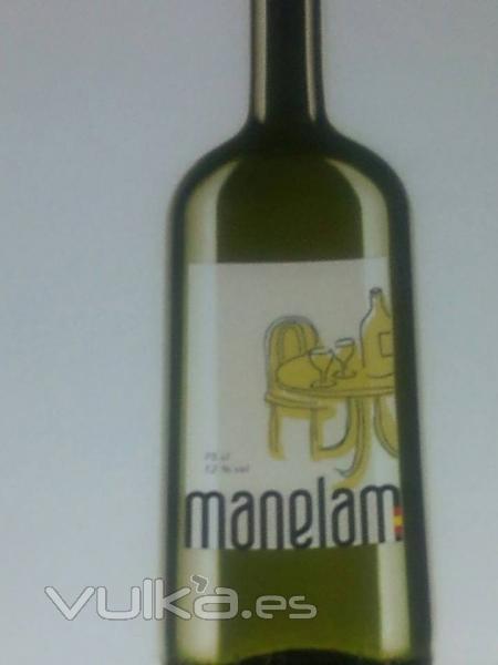 Nuestro vino Blanco manelam de sobre mesa