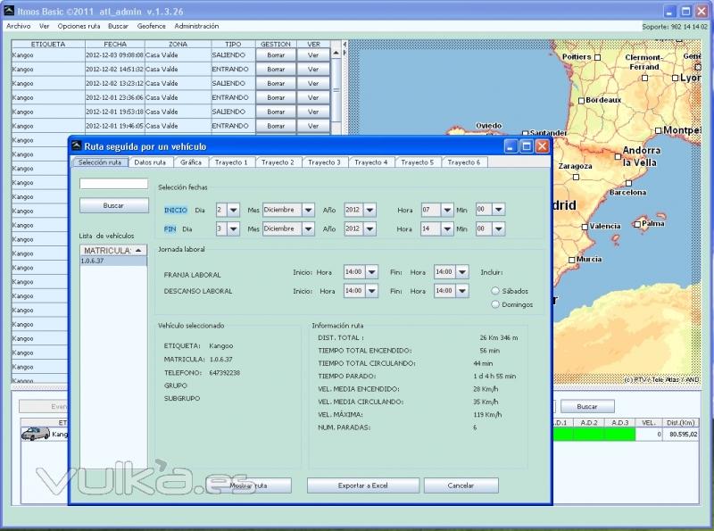 Función de control y gestión de tiempos y horarios en las rutas y trabajos con ITMOS Basic