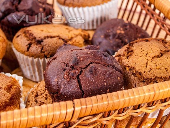 Surtido de bollera libre de gluten, leche, huevo, soja y frutos secos. 