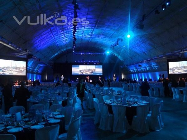 iluminacin y audiovisual para cenas de gala