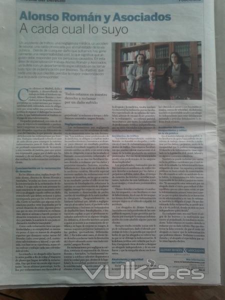 EL PAÍS publica entrevista a ALONSO ROMÁN @ ASOCIADOS ABOGADOS. www.araabogados.es www.reclamatusles