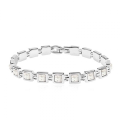 Pulsera bano plata y swarovski elements