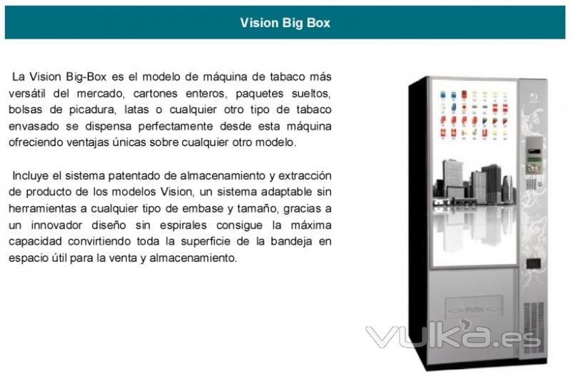 maquina expendedora vending de cartones big box