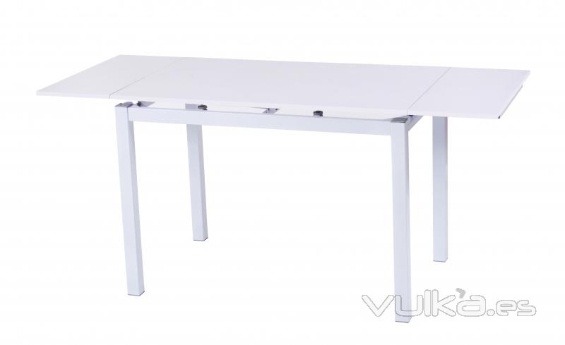 Mesa blanca extensible por dos lados