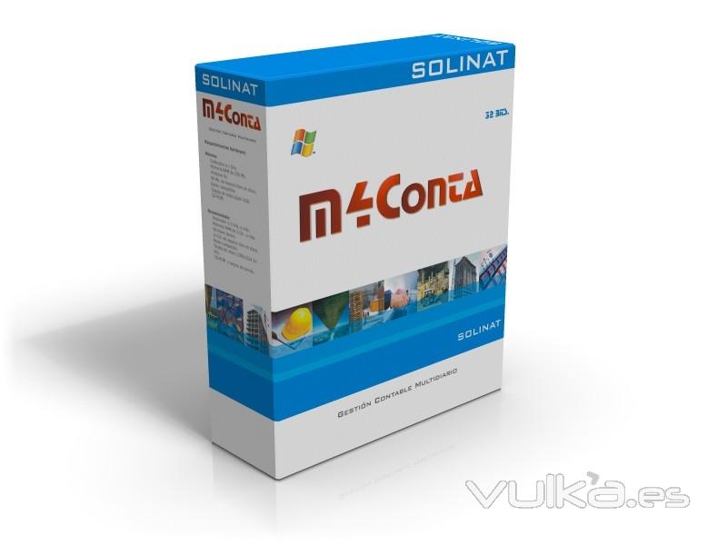 Vista del packaging de m4Conta Gestión Contable Multidiario