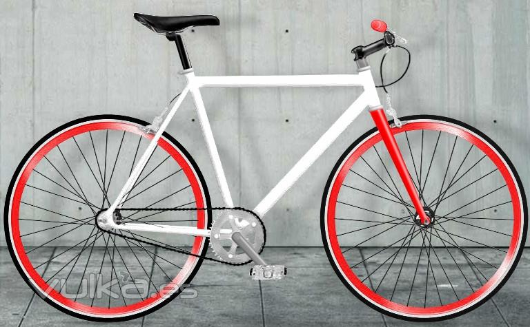 bcicletas fixie moma bikes, blanca-roja