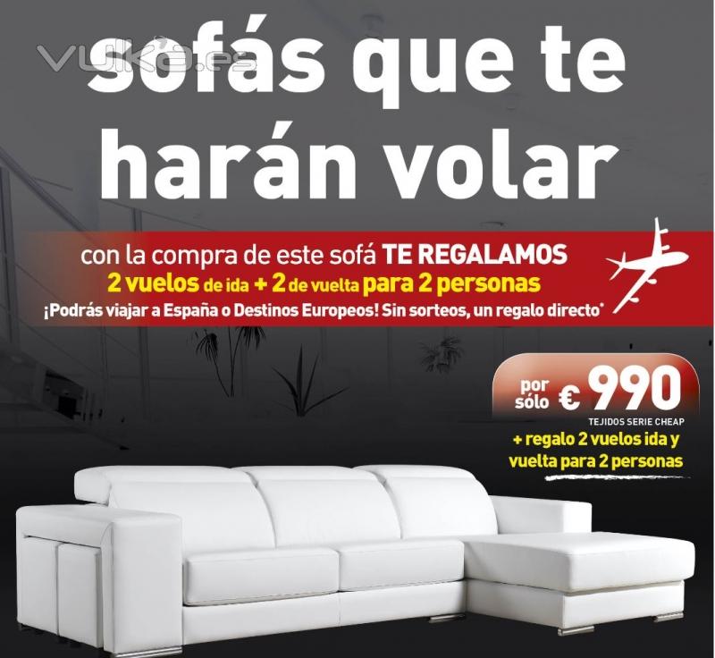 Con la compra de este sof TE REGALAMOS  2 vuelos de ida + 2 de vuelta para dos personas.  Medidas i