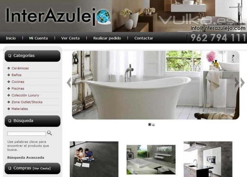 Portada de www.interazulejo.com, tu cerámica sin moverte de casa.