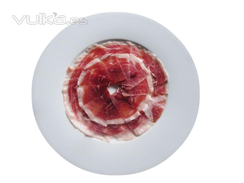 Plato de presentación de corte de jamón