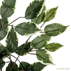 Plantas artificiales. rama hojas ficus artificiales bicolor 60 1 - la llimona home
